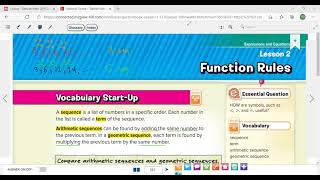 Grade 6, course 1, chapter 8, lesson 2, function rules