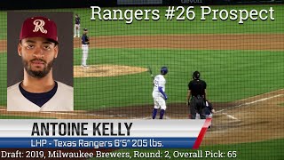 Antoine Kelly - LHP Texas Rangers #26 Prospect K's 2 But Makes Errant Throw (Prospect Video)