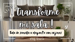 SALA ELEGANTE Y BONITA 🤩  Trnasforme  mi sala con cofines hermosos 🏡 #vlog  #life #live #decoration