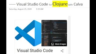 Visual Studio Code for Clojure with Calva