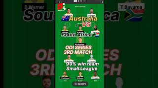 Australia vs South Africa ODI SERIES Cricket Team fantasy #dream11cricketteam#shorts#sportslifem