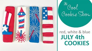 Red, White & Blue July 4th Cookies