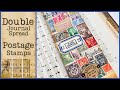 VINTAGE POSTAGE STAMP JUNK JOURNAL SPREAD #papercraft #junkjournalideas