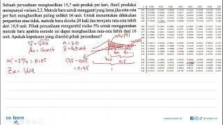 Sebuah perusahaan menghasilkan 15,7 unit produk per hari. Hasil produksi mempunyai varians 2,3. M...