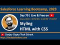 Day 70 | Salesforce Bootcamp 2023 | Styling HTML with CSS | Learn Salesforce Live with Sanjay Gupta