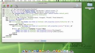 Use Applescript to automate the creation of job folders