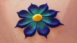 4 attractive flowers design.🌹🌺beginners rangoli.