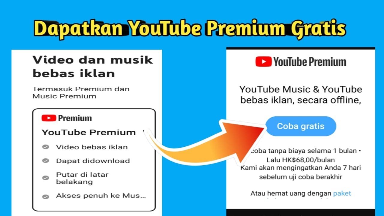 Cara Mendapatkan YouTube Premium Secara Gratis 2023 - YouTube