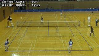 【好プレー集】2019 全日本高校選抜ソフトテニス大会　男子準決勝１−１　高田商業（矢野・西端）vs岡崎城西（根木・樋口）