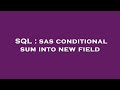 SQL : sas conditional sum into new field