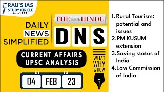 The Hindu Analysis | 04 February, 2023 | Daily Current Affairs | UPSC CSE 2023 | DNS