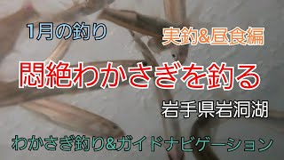 悶絶わかさぎを釣る　実釣\u0026昼食編　1月の釣り(わかさぎ釣り)  岩手県岩洞湖　岩手の釣り　氷上ランチ　(岩洞湖　桧原湖　山中湖　諏訪湖　菜魚湖)　ダイワ　シマノ　レイクマスター