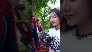 Perfect couple heroes 🥰 #funny #shorts #spiderman