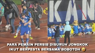 Para pemain ikut jongkok berpesta bersama BOBOTOH!! Full momen setelah PERSIB mengalahkan Borneo FC