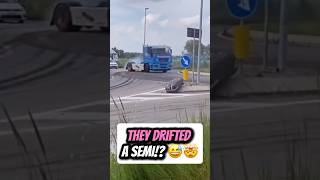 They Drifted A Whole Semi Truck!👀🤯 #drifting #driftcar #drift