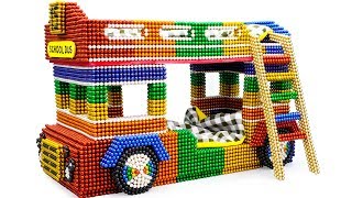 DIY - Build Amazing School Bus Bunk Beds With Magnetic Balls (Satisfying) - Magnet Balls