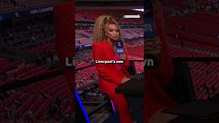 Kate Abdo showed Micah all the love on the intro for the #UCLFinal 🫶😂