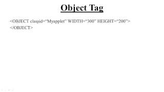 Object Tag in Java Applet (Hindi)