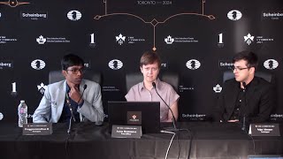Post-game Press Conference with Praggnanandhaa and Nijat Abasov | Round 6 | FIDE