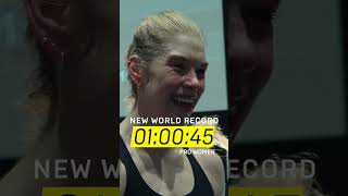 FIRST TIME RUNNING AND SHE BROKE THE WORLD RECORD! 🤯 - #shorts