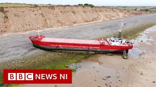 Belfast-bound cargo ship runs aground on Isle of Man - BBC News NI