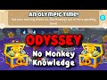 Odyssey Hard Mode | Free Hero + No Monkey Knowledge | BTD6 Tutorial | An Olympic Time!