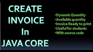 Create Dynamic Invoice with Source code in Java