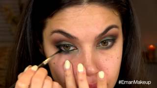 TUTORIAL | Green Brown Smokey Eye Makeup | Eman
