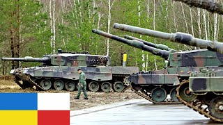 Footage of Ukrainian Troops Training With Leopard 2 Tanks in Poland