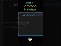 lambda Function in Python | anonymous function | #shorts