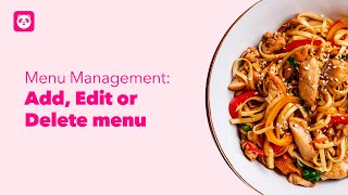 Menu Management: Add, Edit or Delete Menu