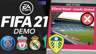 FIFA 21 DEMO NEWS, NO ELLAND ROAD IN FIFA 21 + ALL CONFIRMED FIFA 21 STADIUMS & CLUBS REVEALED!