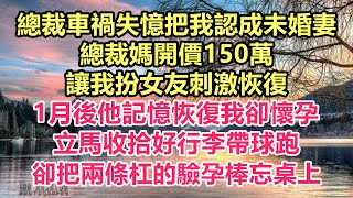 總裁車禍失憶把我認成未婚妻，總裁媽開價150萬，讓我扮女友刺激恢復，1月後他記憶恢復我卻懷孕，立馬收拾好行李帶球跑，卻把兩條杠的驗孕棒忘桌上!#完结 #一口气看完 #小说推荐 #言情