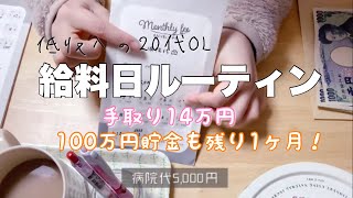 【給料日ルーティン】2022年2月/手取り14万円/低収入20代OL/100万円貯金チャレンジ！