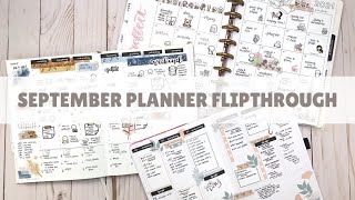 September Planner Flipthrough // Hemlock \u0026 Oak // Archer \u0026 Olive // Happy Planner