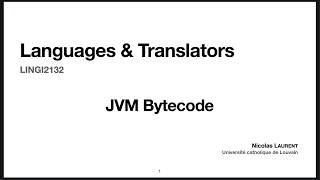 21. JVM Bytecode: Introduction
