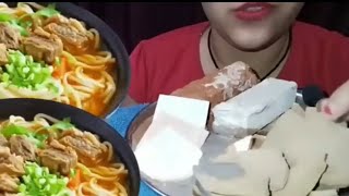 slate bar , cubes , broken clay pisces with creamy paste 😋 #eating #clay #mukbang