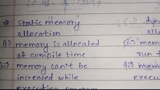 Different between Static Memory Allocation & Dynamic Memory Allocation in C Programming #coding #cs