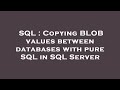 SQL : Copying BLOB values between databases with pure SQL in SQL Server