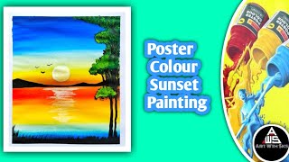 Sunset Poster Colour Painting #shorts