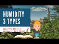 Humidity -  Types of Humidity - Dew point