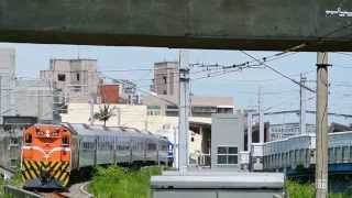 2014/05/18-推拉式莒光號郵輪列車5804次,竹中站通過(交會六家線區間車1715次).