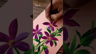 ✨️💫 AMAZING PURPLE 💜💜 Flower Painting For Beginners #shorts