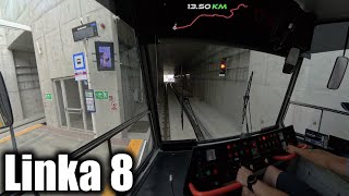 Linka 8 Brno -- Líšeň, Mifkova - Nemocnice Bohunice [ČKD Tatra KT8D5R.N2] [Tram Cab View]