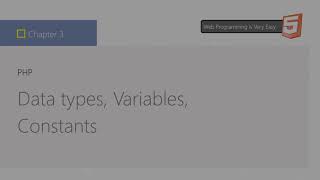 PHP Data types, Variables, Constants - Tutorial