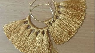 DIY Silk thread Tassel earring