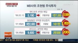 MB사위 조현범, 자원개발 주식 1700% 수익률 논란