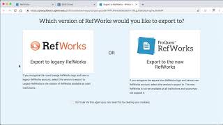Exporting Database Citations into New Refworks