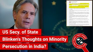 FACT CHECK: Did US Secy. of State Blinken Talk about Minority Persecution in India to S Jaishankar?