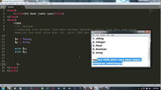 Belajar PHP #5 Tipe Data Boolean